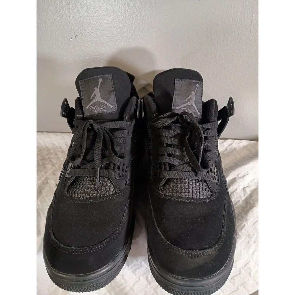 Nike Air Jordan 4 Black Cat Triple Black Mens Sneakers Shoes C1110-010 Size 11